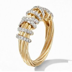 New Elegant Wedding Ring 18k Yellow Gold Plated White Sapphire Size 6-10